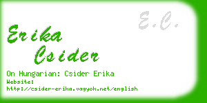 erika csider business card